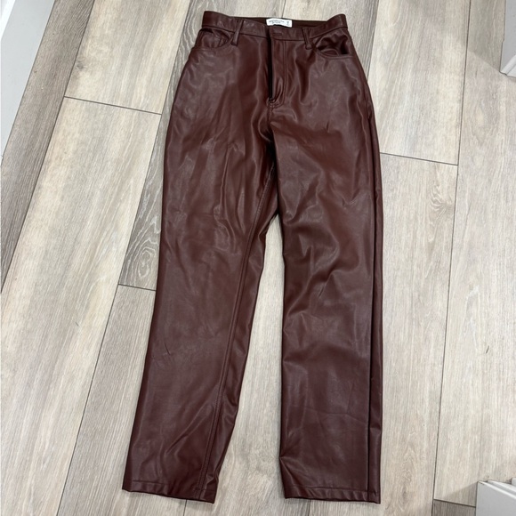 Abercrombie and fitch  faux leather  90's ultra high straight jeans size 8 - Picture 2 of 6